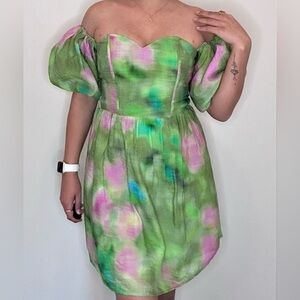H&M off shoulder tie dye cute dress Size US Small